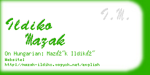 ildiko mazak business card